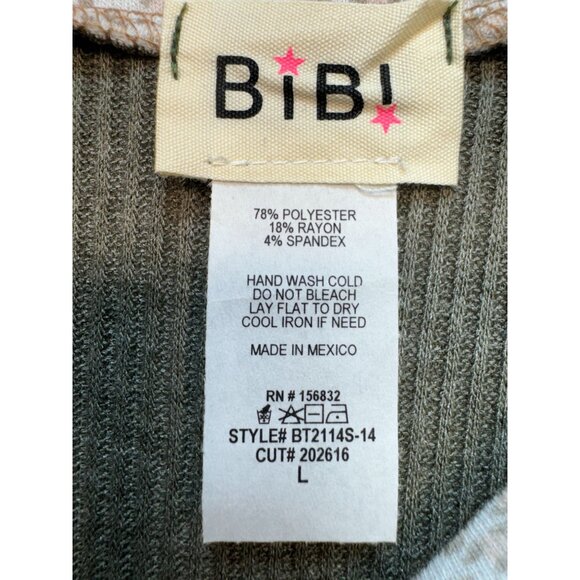 Bibi Women's Pullover Sweater Waffle Knit Size L Multi Patchwork Design Leopard - Picture 3 of 12